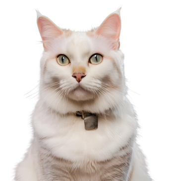 Chat blanc, yeux gris