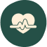 icon couverture complète rythme cardiaque fond vert