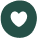 Icon d'assistance cœur fond vert