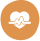 Icon couverture complète rythme cardiaque fond orange