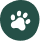 Icon souscription patte d'animal fond vert