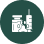 Icon de prévention médicaments et seringue sur fond vert