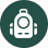 Icon de voyage sac à dos sur fond vert