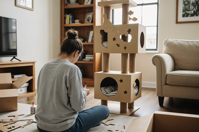 Construction maison pour chat